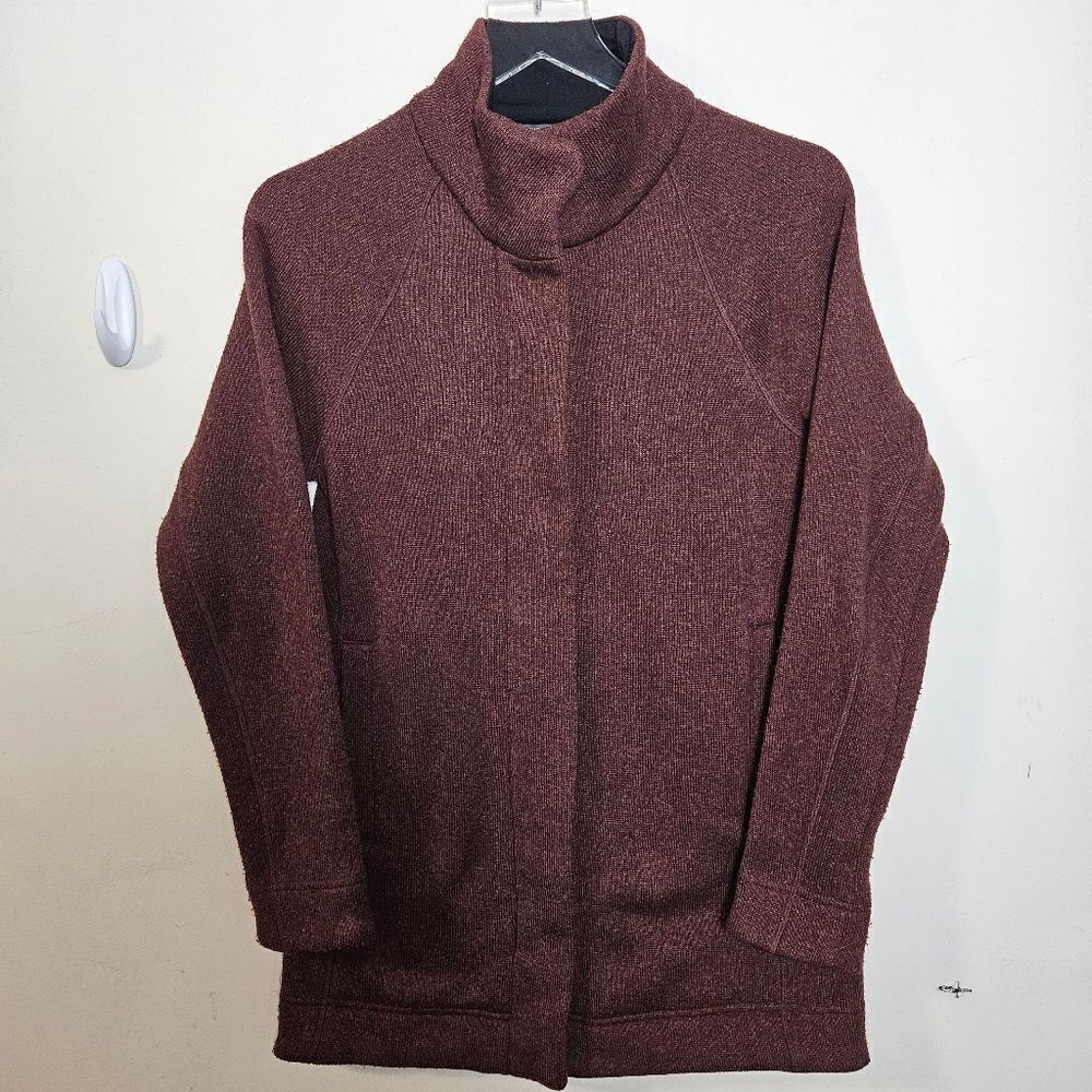 Title Nine Women's Alchemy Full Zip Swacket Sweater Jacket Maroon XS